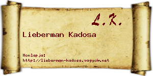 Lieberman Kadosa névjegykártya