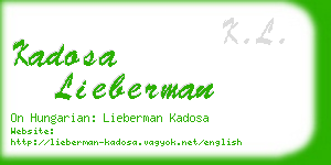 kadosa lieberman business card